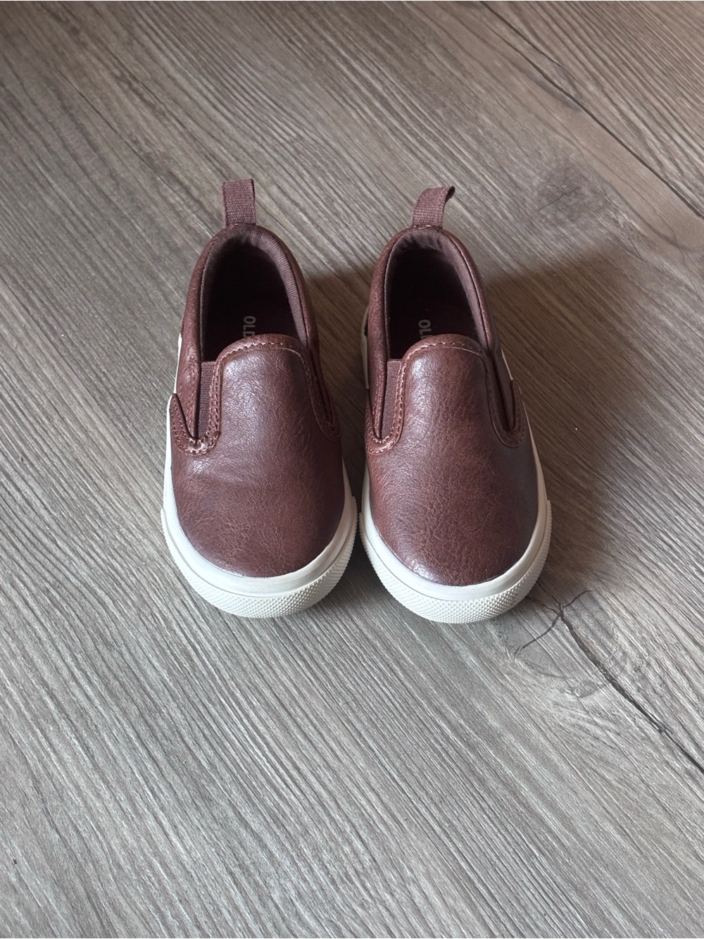Old Navy Toddler Slip-On Sneakers in Brown with White Sole